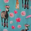 Jersey mit Pferden und Blumen Rosen Stenzo Digitaldruck 50 x 150 cm ♕ Bild 3