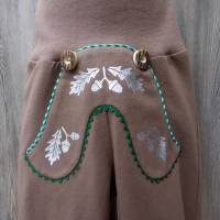 Pumphose im Lederhosenstyle, trachtige Jerseyhose mit grünem Karopaspel Bild 4