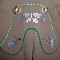 Pumphose im Lederhosenstyle, trachtige Jerseyhose mit grünem Karopaspel Bild 5