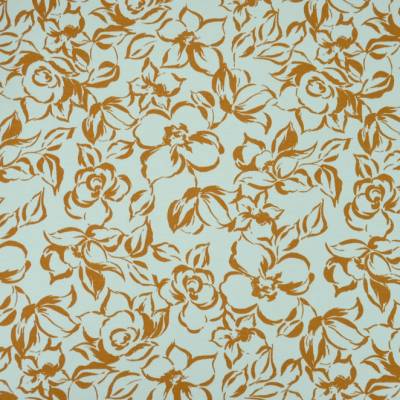 ♕ leichter hellblauer French Terry mit Blumen 50 x 150 cm Nähen Stoff Sweat ♕