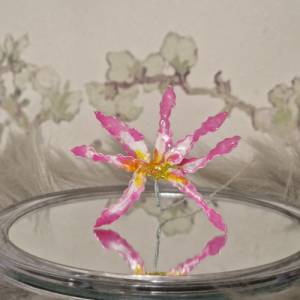 Lilie Drahtblume für immer Deko - pastellfarben  Blütenblatt zierlich  hübsche niedliche Blume romantisch Pflanzenliebha Bild 1