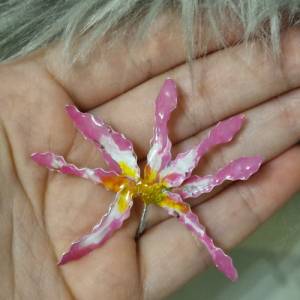 Lilie Drahtblume für immer Deko - pastellfarben  Blütenblatt zierlich  hübsche niedliche Blume romantisch Pflanzenliebha Bild 8