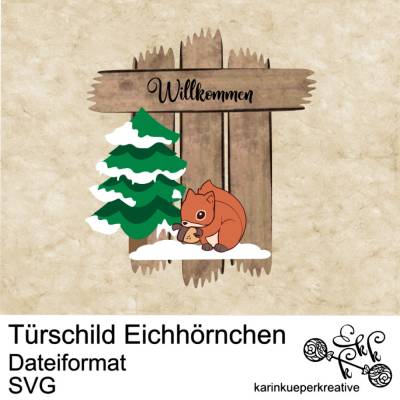 Plotterdatei Türschild Eichhörnchen