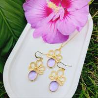 Kette und Ohrringe "Lavendelrosa" Bild 5