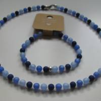 Perlenkette "Chiara" mit passendem Armband aus Polarisperlen, 1-, 2- oder 3-farbig Bild 1