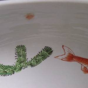 Topf Übertopf Blumentopf Koi Goldfisch Fisch Japan japanisch Blumenvase Vase Vintage Handarbeit Handbemalt Bemalt Cachep Bild 6