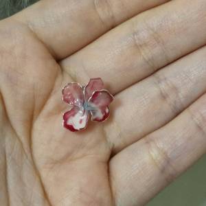 Geschenk für Sie rot weiß Drahtblume filigran federleicht zierlich DIY Zubehör Basteln und herstellen von Karten Schmuck Bild 2