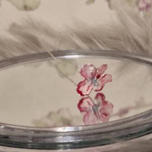 Geschenk für Sie rot weiß Drahtblume filigran federleicht zierlich DIY Zubehör Basteln und herstellen von Karten Schmuck Bild 6
