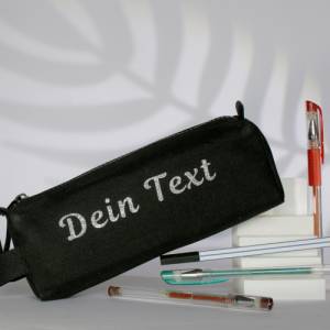 Stifte Tasche mit Deinem Namen Federmäpchen personalisiert Etui für Stifte mit Wunschtext persönliches Geschenk Bild 1