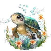 Bügelbild Baby Schildkröte Bild 1