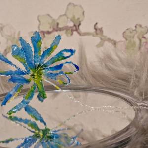 Fine Art Design blaue Drahtblume 10cm Stil Dip Art Blume DIY Hochzeit Cottagecore Hochzeit Ohrringe DIY florale Accessoi Bild 6