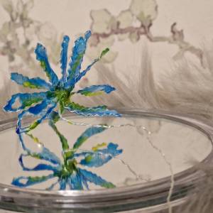 Fine Art Design blaue Drahtblume 10cm Stil Dip Art Blume DIY Hochzeit Cottagecore Hochzeit Ohrringe DIY florale Accessoi Bild 8