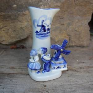 Vase Delft küssendes Paar Windmühle Keramik 70er 80er Jahre Holland Bild 2