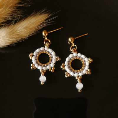 kleine Perlen Ohrringe Weiß Gold | ausgefallener Brautschmuck | zierlich und filigran | schlichter Perlenschmuck Braut