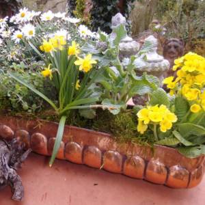 Kupfer Kupferwanne Jardiniere Blumenkasten Übertopf Landhaus Cottage Bild 1