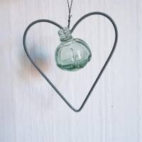 Fensterdeko Herz mit Glas Vase Bild 3