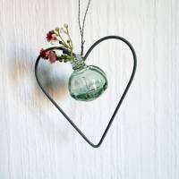 Fensterdeko Herz mit Glas Vase Bild 4