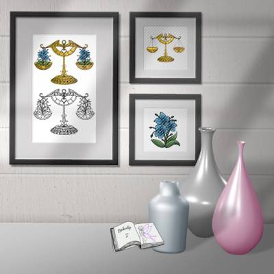 Digiset und Plott Waage mit Orchidee