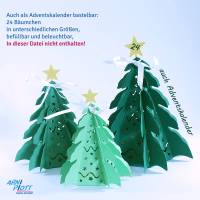 Plotterdatei Adventskalender Gutscheine, Rubbellose, Rätsel, Sprüche – Weihnachtsbaum beleuchtet plotten Bild 10