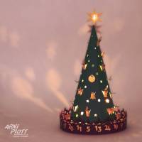 Plotterdatei Adventskalender Gutscheine, Rubbellose, Rätsel, Sprüche – Weihnachtsbaum beleuchtet plotten Bild 2