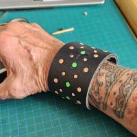 LEDER Armband, 5 cm breit, Intarsien (Einlegearbeit) Zierapplikation Bild 3