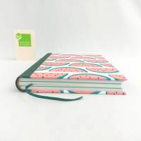 Notizbuch A5, Melone grün, 300 Seiten, handgefertigt Bild 3