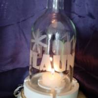 Windlicht Sektlaune mit Windlichthalter für Kerze oder Teelicht, Flaschenlicht Bild 3