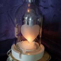 Windlicht Sektlaune mit Windlichthalter für Kerze oder Teelicht, Flaschenlicht Bild 4