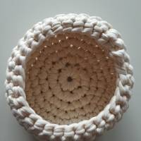 Utensilo, Körbchen aus Textilgarn, Aufbewahrung, 14 cm, creme-weiß Bild 1
