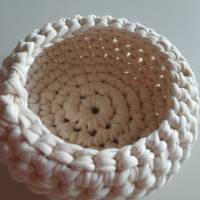 Utensilo, Körbchen aus Textilgarn, Aufbewahrung, 14 cm, creme-weiß Bild 3