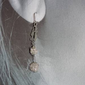 7cm elegante Doppel Ohrringe aus Silberdraht, zart, handgeformt, Haken aus 925 Sterlingsilber, filigran, Statement, leic Bild 2