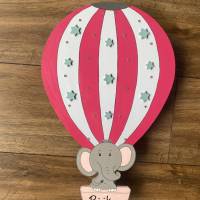 Ballon Wandlampe, Elefant im Heißluftallon,Wandlampe,Kinderlampe, Personalisiert Bild 2