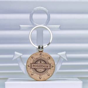 Bootsanhänger personalisiert mit Deinem Bootsnamen Schlüsselanhänger für Skipper Anhänger aus Holz für Kapitäne Gastgesc Bild 3
