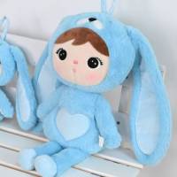 Plüschtier Hase skyblau personalisiert kuschelweich Baby Mädchen Junge 46 cm Bild 2
