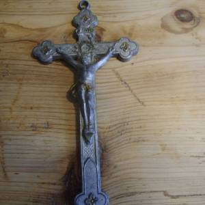 Kreuz Christus Kruzifix antik Brocante Bild 1