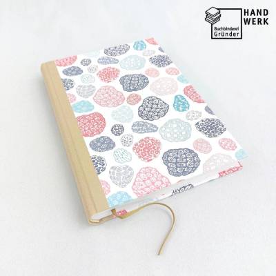 Notizbuch A5, beige maritim, 300 Seiten, handgefertigt