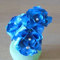 Papierblumen – blaue Blütenstaude in Design des Sternenhimmels // Dekoration // Geschenk // Papierblüten // Blumenstrauß Bild 1