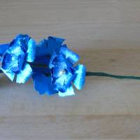 Papierblumen – blaue Blütenstaude in Design des Sternenhimmels // Dekoration // Geschenk // Papierblüten // Blumenstrauß Bild 3