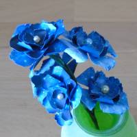 Papierblumen – blaue Blütenstaude in Design des Sternenhimmels // Dekoration // Geschenk // Papierblüten // Blumenstrauß Bild 6