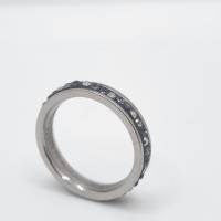 Ring Schmaler Bandring Edelstahl mit Swarovski Kristallen - Handmade (SCR45) Bild 5