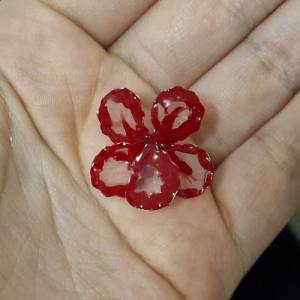 Flower Embellishments Drahtblume rot Kartenaufleger Verzierung alle Anlässe Hochwertig Einzigartig Unikat handgemacht Ha Bild 1