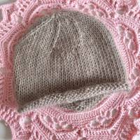 Die besondere Mütze mit Seide und Mohair, für Neugeborene, beige Bild 6