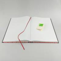 Notizbuch, A4, rot schwarz, 150 Blatt, handgefertigt Bild 5