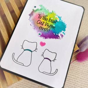 Grußkarte Katze | CATMOM | mit Umschlag | Katzenliebe Geburtstag Bild 2
