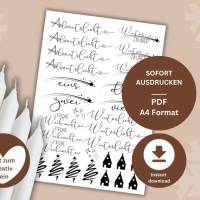 PDF Weihnachten Vorlage Kerzentattoo Kerzensticker Adventslicht Winterzauber Adventszeit Tannenbaum Frohe Weihnachten Bild 3
