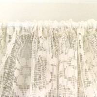 Vintage Scheibengardine Gardine -1- Blüten-Motive in weiß aus den 60er Jahren Bild 7
