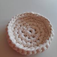 Utensilo, Körbchen aus Textilgarn, Aufbewahrung, 12 cm, creme-weiß Bild 2