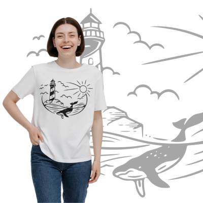 "Leuchtturm und Wal" SVG maritim Meer