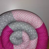 Bettschnecke, Bettschlange, 2,10m Länge, pink, rosa, grau Bild 3