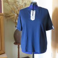 Maitimes blaues Damen T-Shirt " Anker - Leinen los ", mit schönen Details. Bild 1